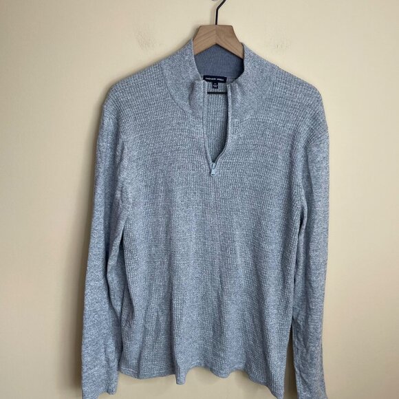 Zachary Prell Mens Higgins Pullover Sweater Size XXL Cotton Cashmere Quarter Zip - Picture 1 of 7